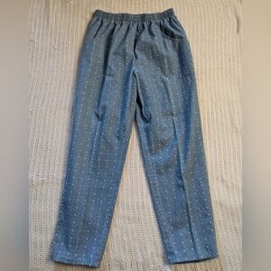 VTG Cascade Blues Floral Elastic Waist Mom Retro Women’s 16 Short Jeans USA Made